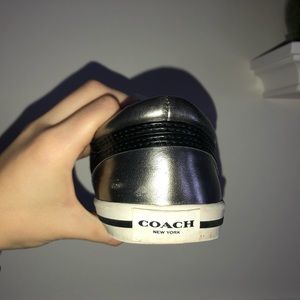 Black and Silver Authentic Coach Sneakers